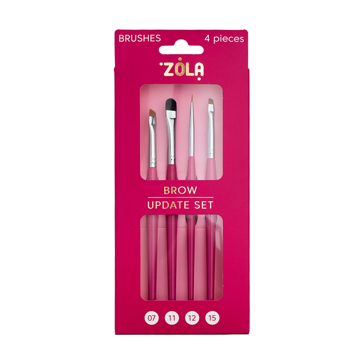 Набір пензликів для брів Zola Brow Update Set, 4 шт